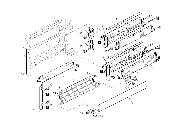 Paper Feed Section 1 (D182/D183/D184)