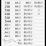 (x6)DECAL:SIZE INDICATION:PAPER TRAY